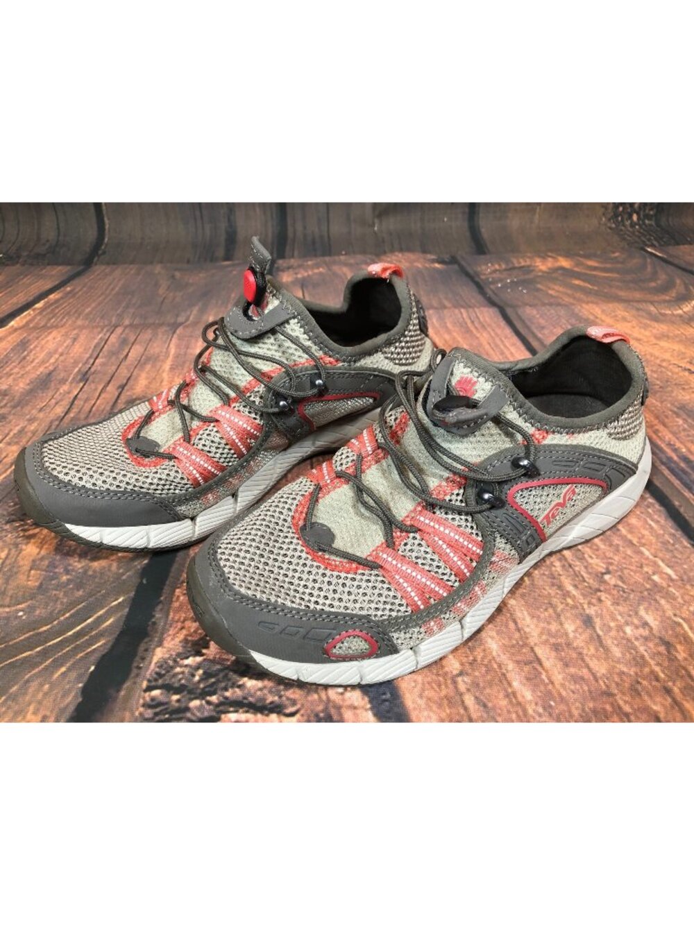 TEVA Womens 7 / 38 S/N 4172 Khaki Coral Athletic Shoes Sneakers